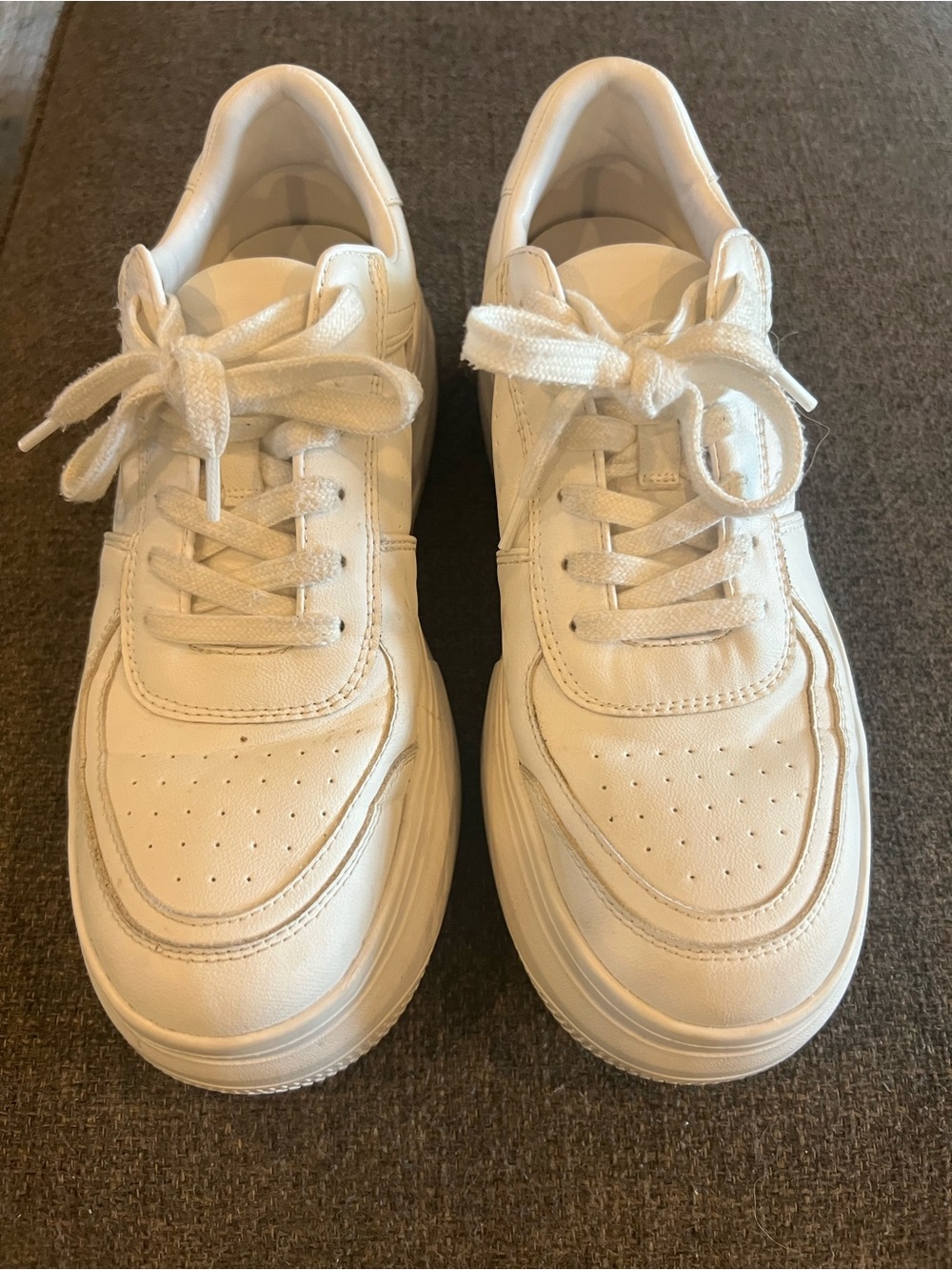 Steve Madden Sneakers Casual White Leather Platform Womens 9